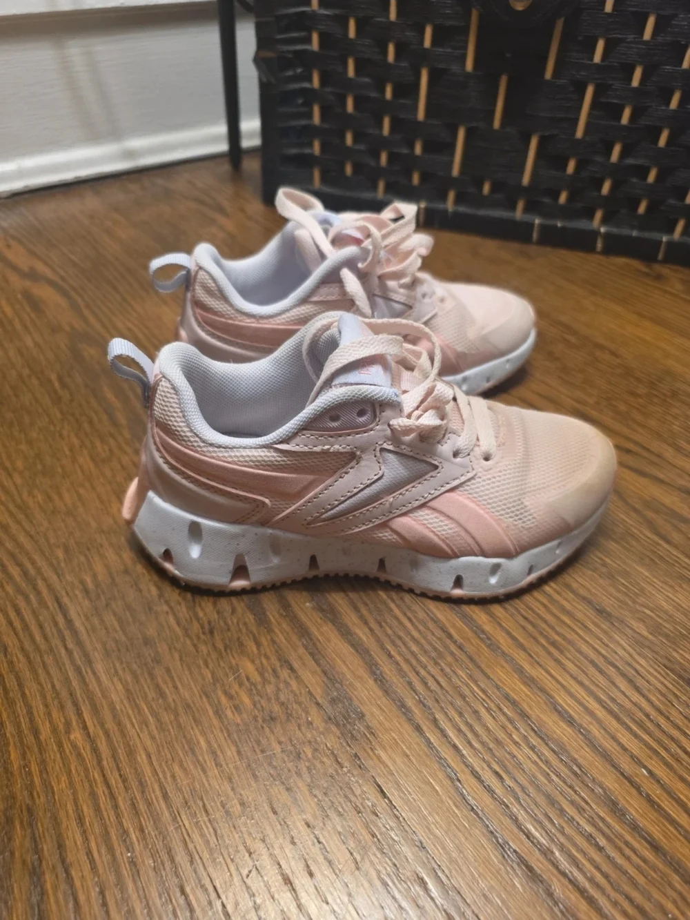 Girls' Reebok Light Pink Breathable Sneakers with Cushioned Soles